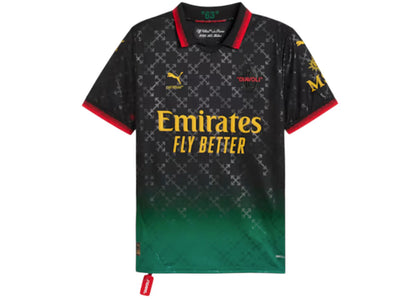 OFF-WHITE x Puma AC Milan Replica Jersey Black - authentic OFF-WHITE apparel