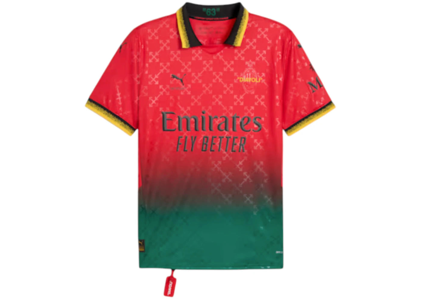 OFF-WHITE x Puma AC Milan Replica Jersey Red - vue 360