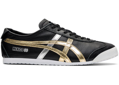 Onitsuka Tiger Mexico 66 Black Gold Silver sneakers - authentic streetwear shoes