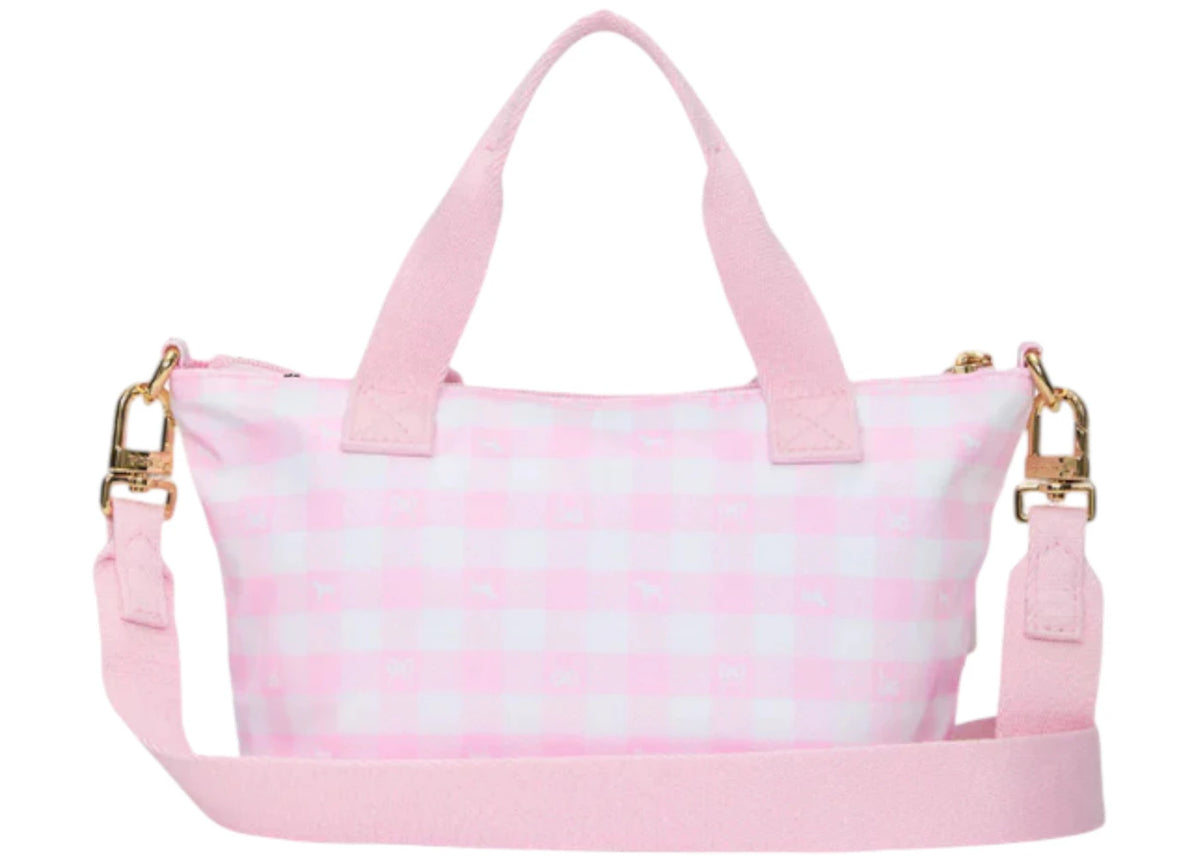 PINK x LoveShackFancy Mini Tote Bag Icon Gingham - vue secondaire B