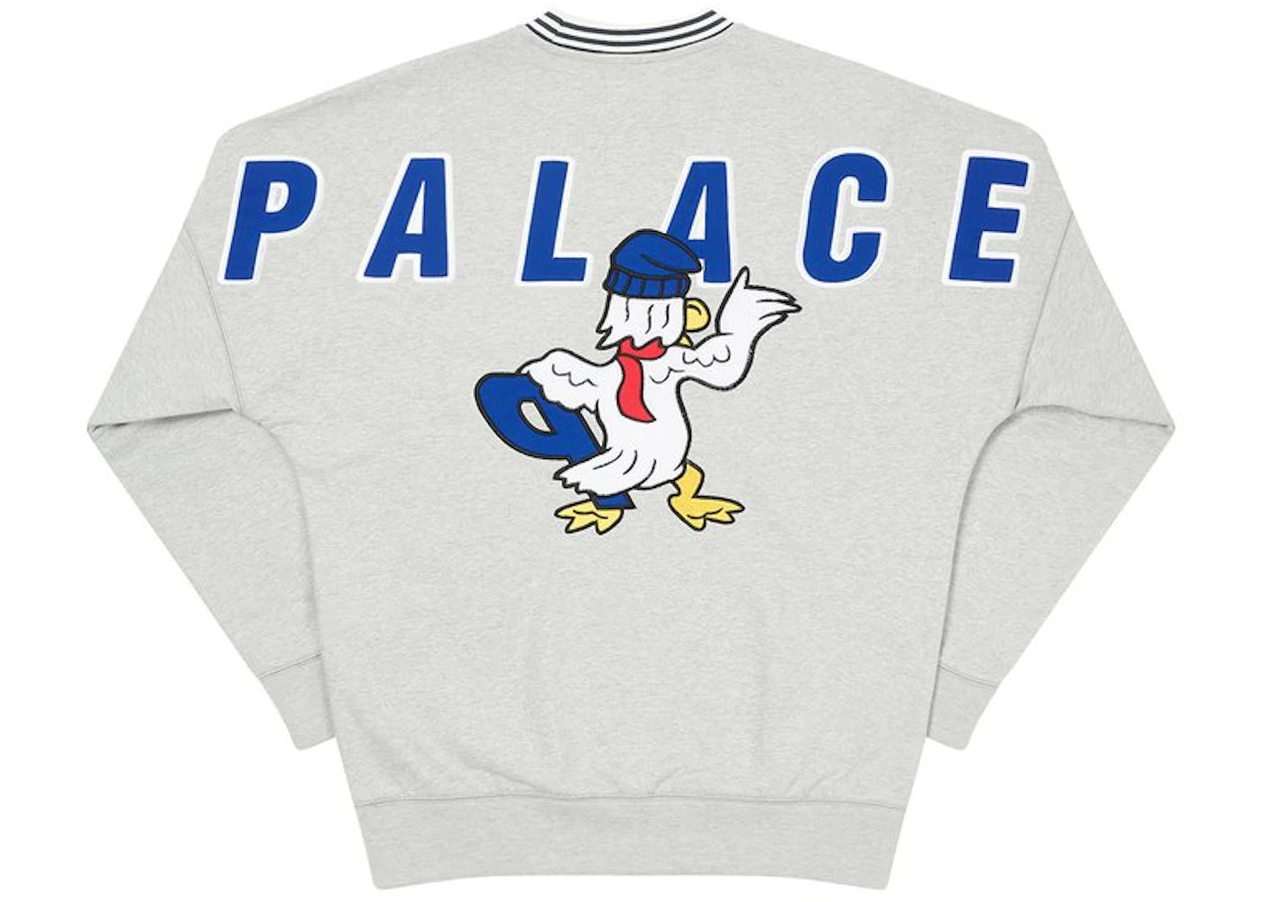 Palace Chilly Duck Out Drop Shoulder Crew Grey Marl - vue secondaire B