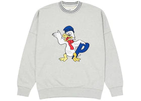 Palace Chilly Duck Out Drop Shoulder Crew Grey Marl - vue 360