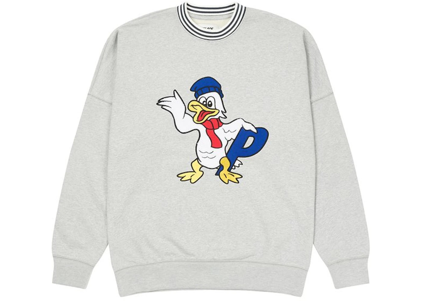 Palace Chilly Duck Out Drop Shoulder Crew Grey Marl - vue secondaire A