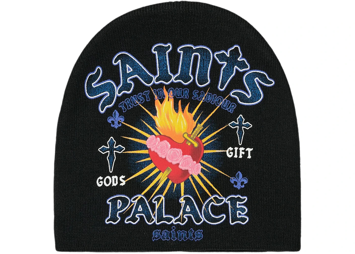 Palace Gods Gift Nein Cuff Beanie Black - vue secondaire A