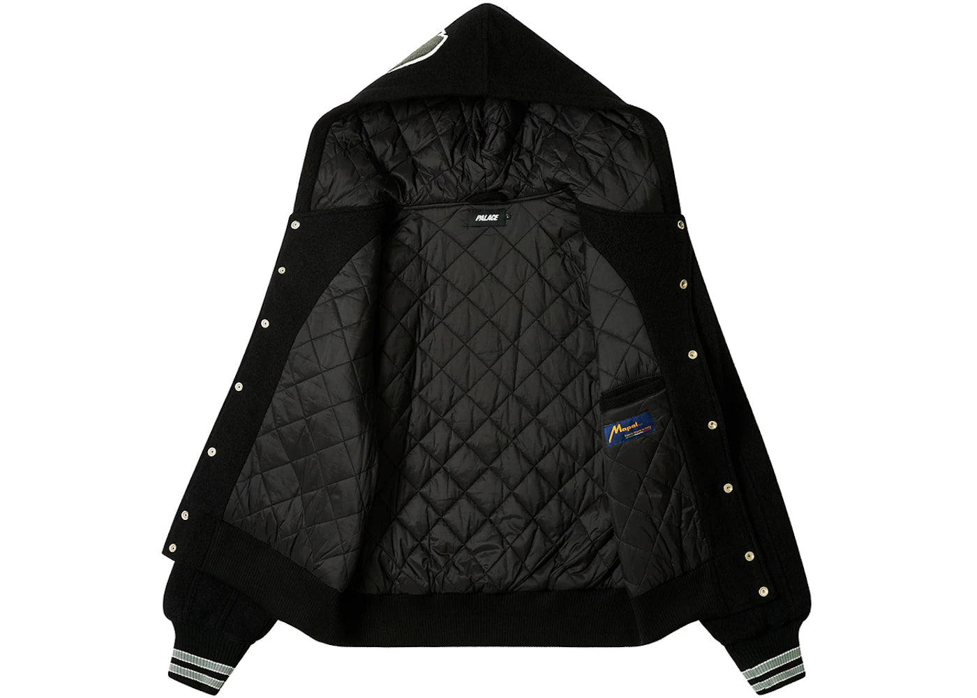 Palace Hooded Varsity Jacket Black - vue secondaire B