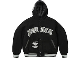 Palace Hooded Varsity Jacket Black
