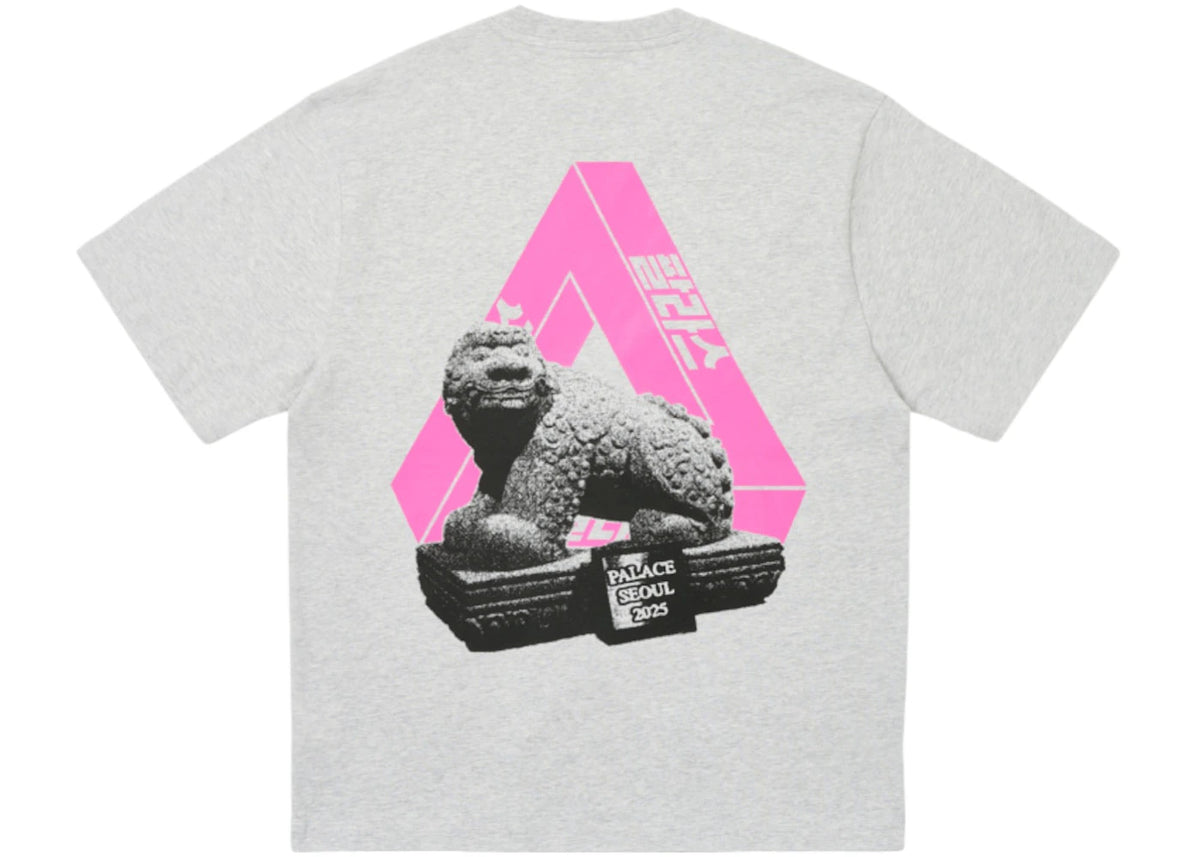 Palace Seoul 2 Seoul Tri-Ferg T-Shirt Grey Marl - vue secondaire A