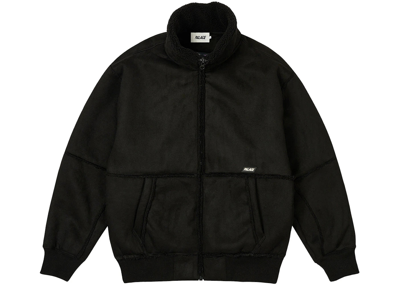 Palace Sherpa Faux Suede Funnel Black - vue secondaire A