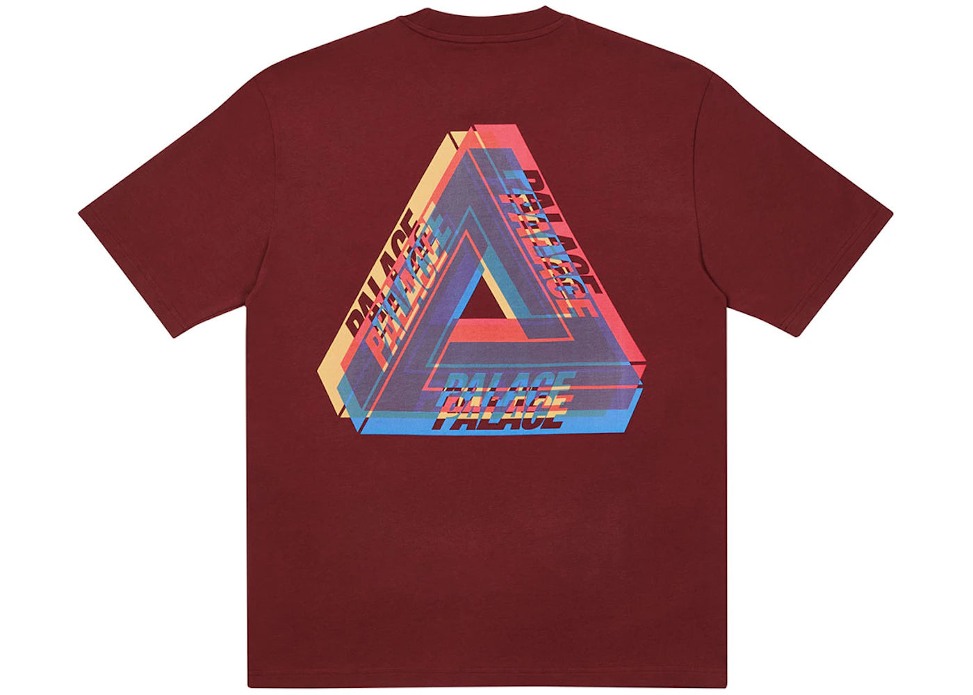 Palace Tri-Ferg Colour Blur T-shirt Burgundy - vue secondaire A