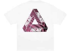 Palace Tri-Vex T-Shirt White/Pink - vue 360