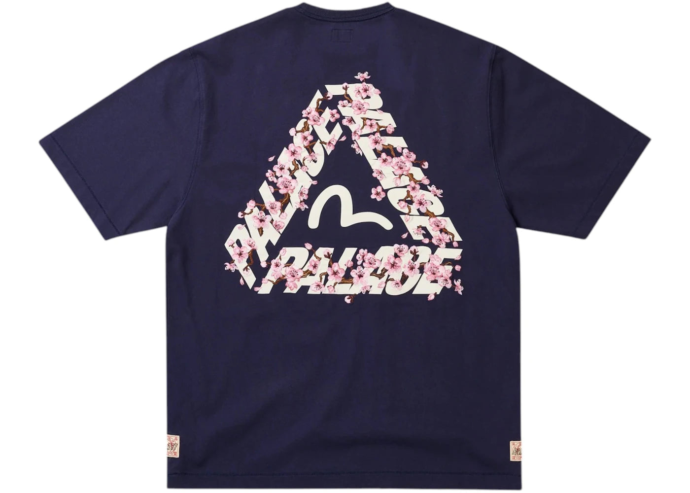 Palace x Evisu Heavy Wash T-Shirt Navy - vue 360