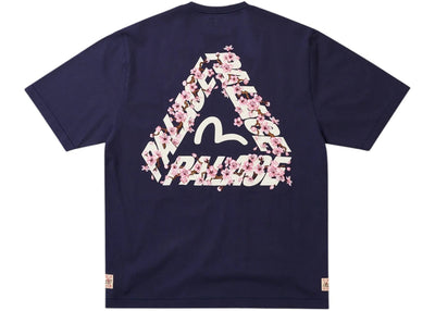 Palace x Evisu Heavy Wash T-Shirt Navy
