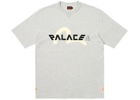 Palace x Evisu Logo T-Shirt Grey Marl