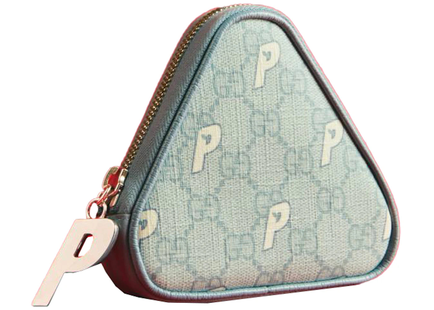 Palace x Gucci Triferg Supreme GG-P Coin Purse Pale Blue - vue 360