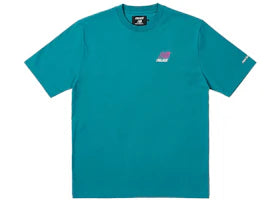 Palace x New Balance Logo T-Shirt Teal - vue 360