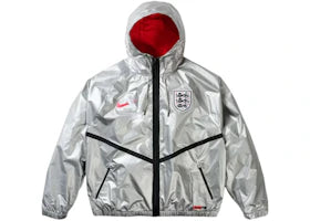 Palace x Nike England Dri-FIT Academy Anthem Jacket Pewter Grey/Bright Crimson/Black - vue 360