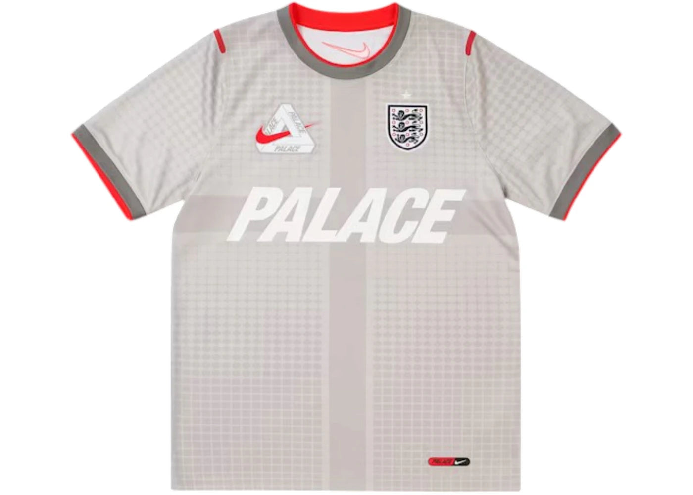 Palace x Nike England Dri-FIT Academy Pro Short Sleeve Football Top Pewter Grey/Bright Crimson - vue 360