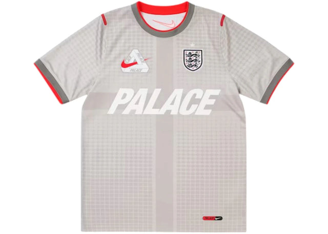 Palace x Nike England Dri-FIT Academy Pro Short Sleeve Football Top Pewter Grey/Bright Crimson
