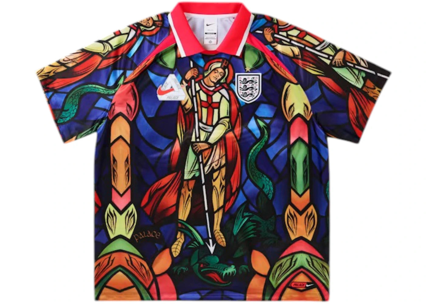Palace x Nike England Dri-FIT Football Jersey Bright Crimson - vue 360