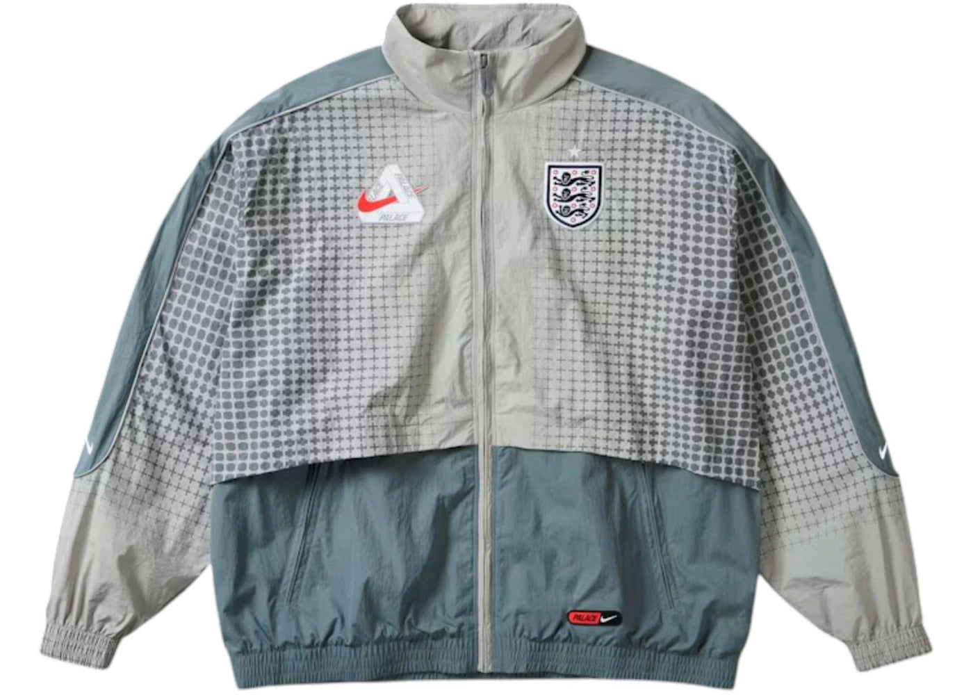 Palace x Nike England Solo Swoosh Track Jacket Pewter Grey/Cool Grey - vue 360