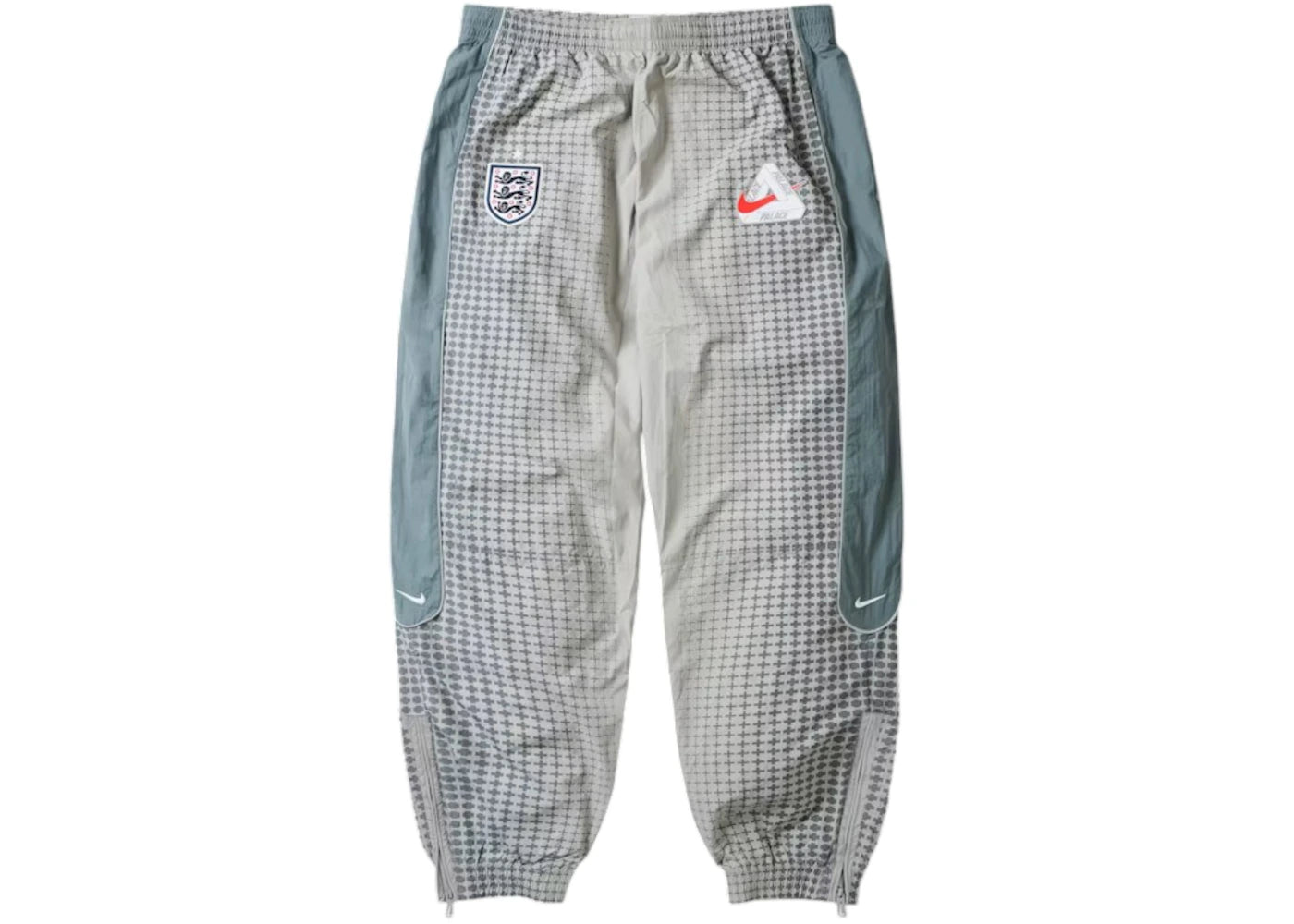 Palace x Nike England Solo Swoosh Track Pants Pewter Grey/Cool Grey/Bright Crimson - vue 360