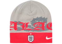 Palace x Nike England Uncuffed Beanie Pewter Grey/Cool Grey/Bright Crimson