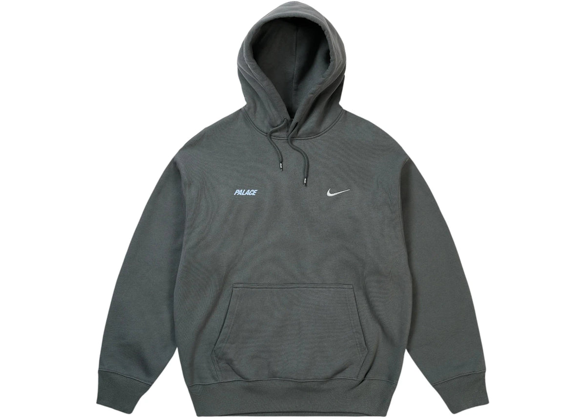 Palace x Nike Font Swoosh Hoodie Charcoal - vue 360