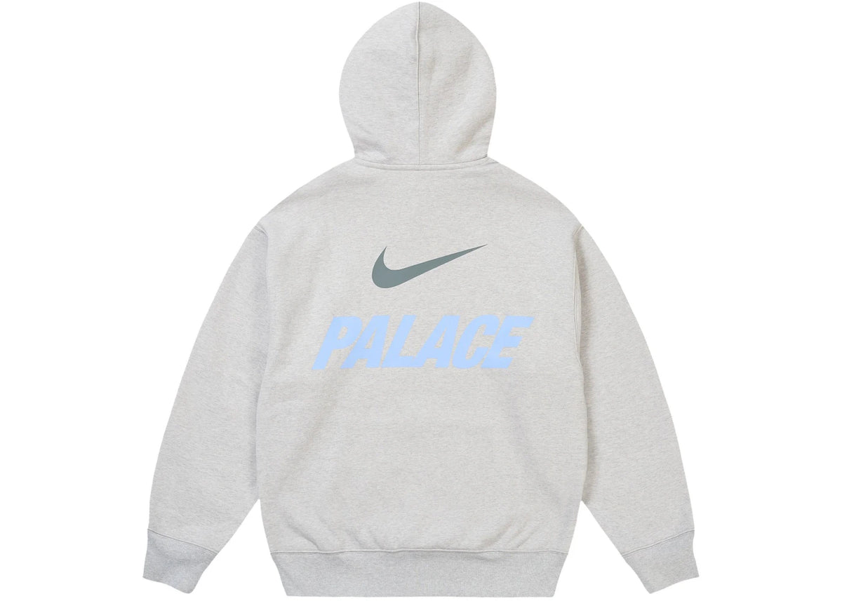 Palace x Nike Font Swoosh Hoodie Grey Marl - vue secondaire B