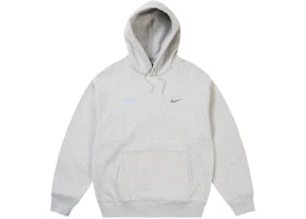 Palace x Nike Font Swoosh Hoodie Grey Marl - vue 360