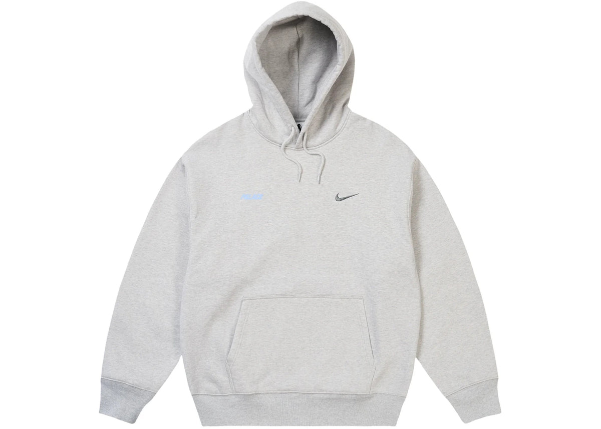 Palace x Nike Font Swoosh Hoodie Grey Marl - vue secondaire A