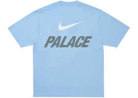 Palace x Nike Font Swoosh T-shirt Sky Blue - vue 360