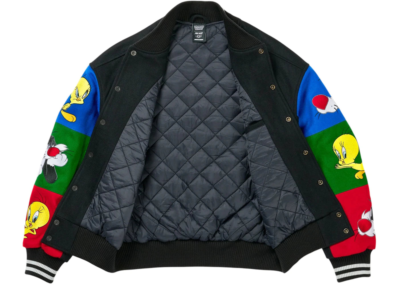 Palace x UGG Looney Tunes Varsity Jacket Black - vue secondaire B