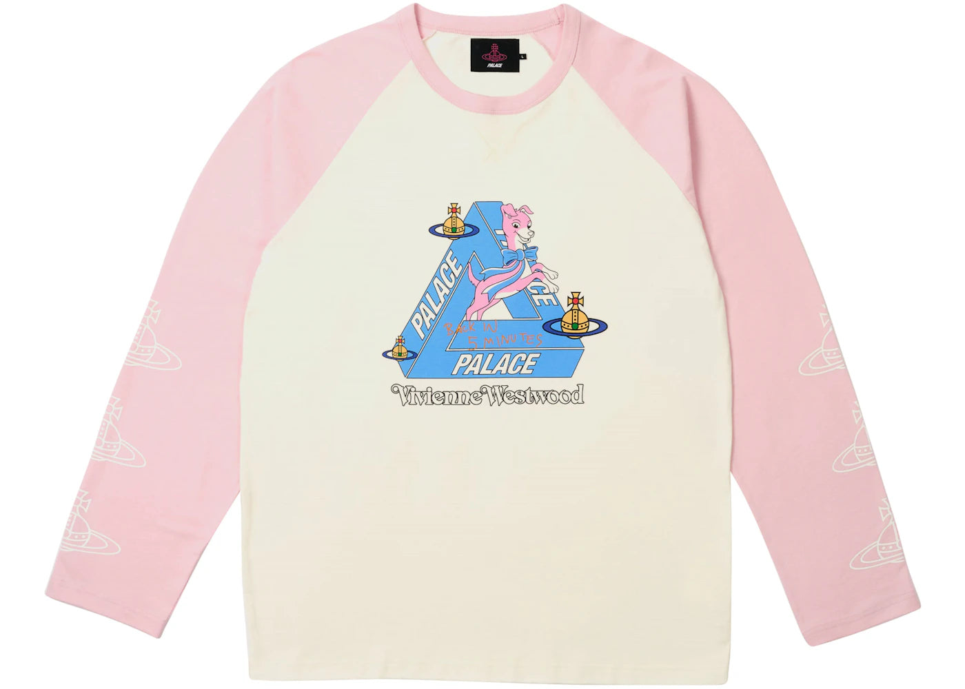 Palace x Vivienne Westwood Raglan Longsleeve White/Pink - vue secondaire A
