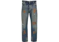 Palm Angels 5 Pocket Patch Straight Jeans Blue/Brown