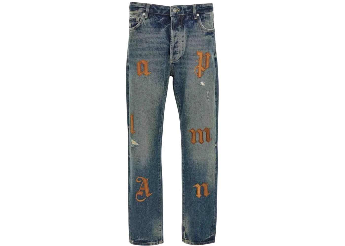Palm Angels 5 Pocket Patch Straight Jeans Blue/Brown - vue secondaire A
