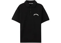 Palm Angels Back Curved Logo S/S Polo Black