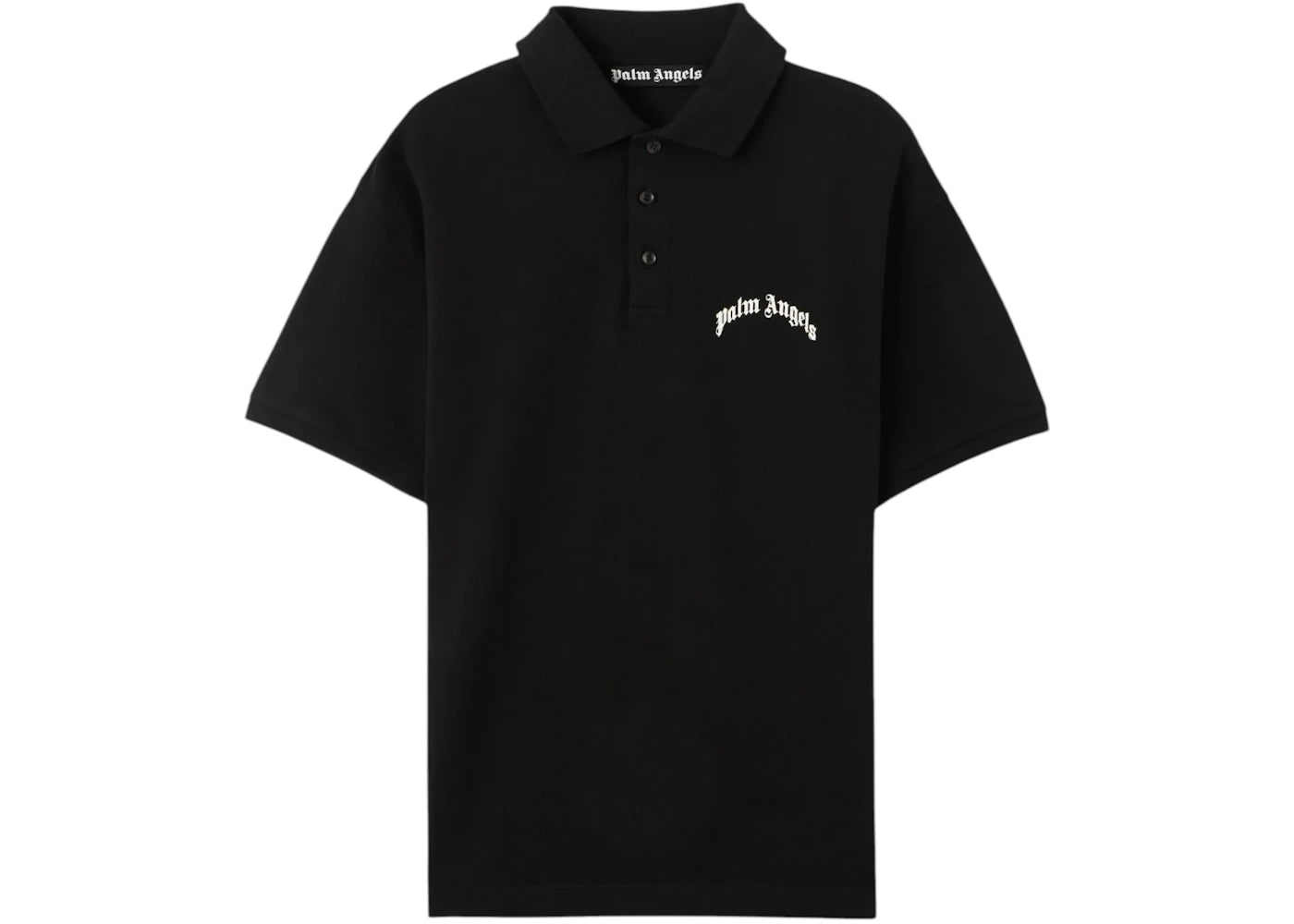 Palm Angels Back Curved Logo S/S Polo Black - vue secondaire A