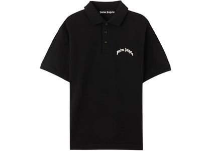 Palm Angels Back Curved Logo S/S Polo Black - product view 2