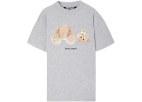 Palm Angels Bear Classic T-Shirt 0860 Melange Grey/Brown - authentic Palm Angels apparel