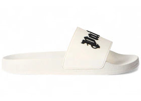 Palm Angels Big Logo Pool Slides Off White Black