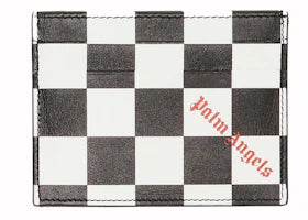 Palm Angels Checker Print Card Holder Black/White - vue 360