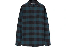Palm Angels Classic Logo Overshirt Green/White - vue secondaire A