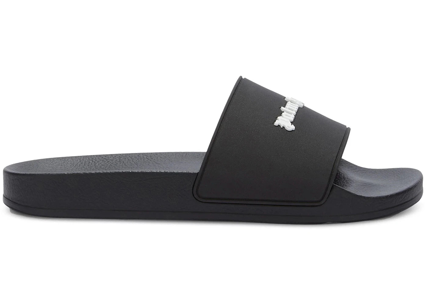 Palm Angels Classic Logo Pool Slides Black White - vue 360