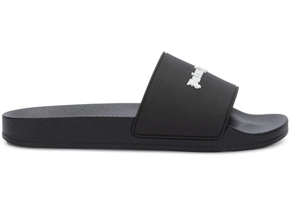 Palm Angels Classic Logo Pool Slides Black White - authentic Palm Angels sneakers