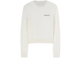 Palm Angels Classic Logo Sweater White - vue 360