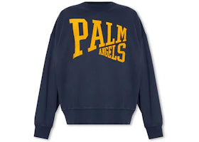 Palm Angels College Crew Fleece Navy Blue - vue 360