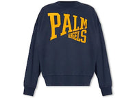 Palm Angels College Crew Fleece Navy Blue