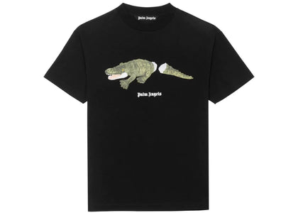 Palm Angels Crocodile Print T-shirt Black - authentic Palm Angels apparel