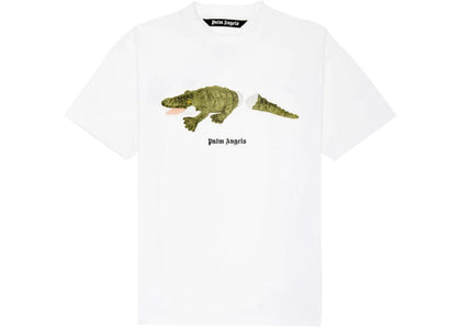 Palm Angels Crocodile Print T-shirt White - apparel view 2