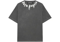 Palm Angels Curved Logo Graffiti T-shirt Grey